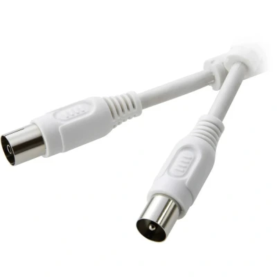 Immagine di SpeaKa Professional antenna Cavo [1x Spina 75 Ω 1x Presa Ω] 1.50 m 90 dB con nucleo in ferrite Bianco
