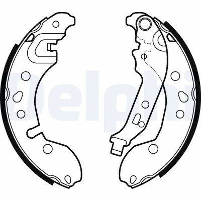 Immagine di DELPHI LS2124 Ganasce Freno 203 38 RENAULT: Twingo 2, CLIO 3, SMART: Fortwo III Coupe, Cabrio, DACIA: Sandero I