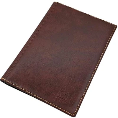 Immagine di Grande porta carte d&#039;identità e di credito con 4 scomparti MJ Design Germany Made in UE (Design 1 / Marrone)