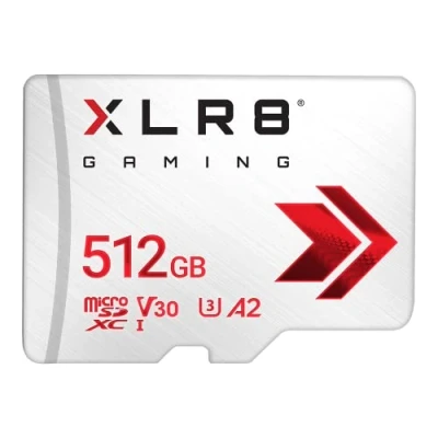 Immagine di PNY XLR8 Gaming Scheda di memori microSDXC 512 GB Classe 10 U3 V30 A2, Velocità lettura fino a 100 MB/s, ideale per smartphone, tablet, console portatili