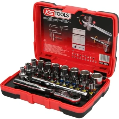 Immagine di KS Tools 918.3005 Valigetta bussole 1/4&quot; TORSIONpower, 33 pz
