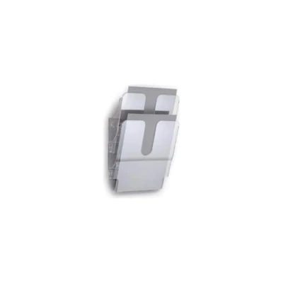 Immagine di Durable 1709008400 Flexiplus 2 A4, Espositore da Parete, per Documenti Formato A4 Verticale, Comparti, 247x360x100 mm, Trasparente