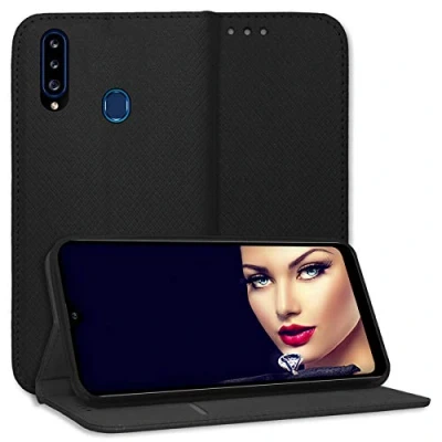 Immagine di mtb more energy® Custodia Cover Bookstyle per Samsung Galaxy A20s (SM A207, 6.5&#039;&#039;) Nero Pelle Sintetica Portafoglio Protettiva Wallet Case