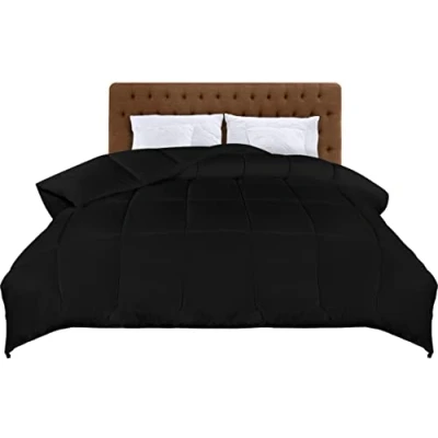 Immagine di Utopia Bedding Piumino 220 x 260 cm, Piumone Leggero per Letto Matrimoniale, 100% Imbottitura in Fibra Cava, Trapunta Microfibra Tutte le Stagioni (Nero)