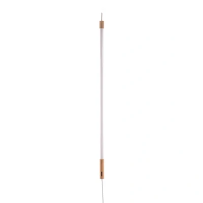 Immagine di SELETTI Lampada LED Linea, bianca, dettagli in legno, universale
