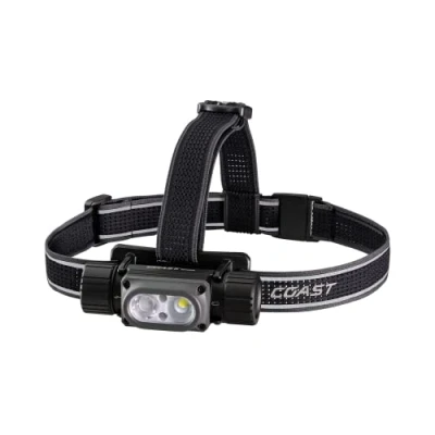 Immagine di Coast WPH34R Lampada da testa 2000 lm, impermeabile IP68, ultra luminosa, ricaricabile USB C &amp; Dual Power, 6 modalità di illuminazione con spot e luce inondazione, blu/nero
