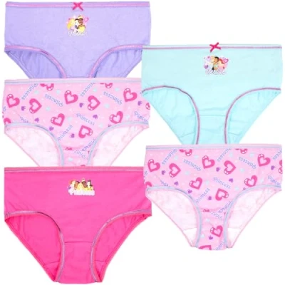 Immagine di Mutandine per Ragazze delle Principesse Disney, Morbidi Slip in Cotone 100% Ragazze, Pantaloni Intimi, Confezione da 5 con Disegni Diversi Rosa Invecchiato 3/4