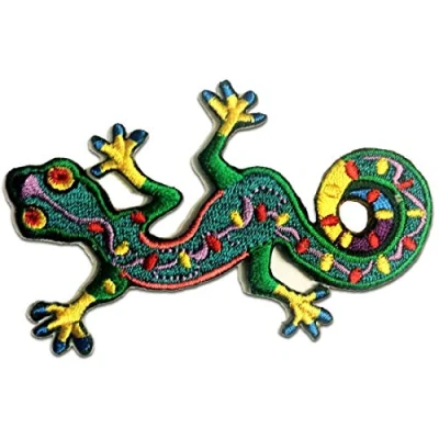 Immagine di Gecko salamandra animale Toppe termoadesive Patch Toppa ricamate, misura: 9,4 x 6 cm