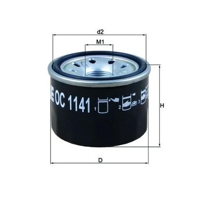 Immagine di MAHLE ORIGINAL OC 1141 Filtro olio con una valvola blocco arretramento ad avvitamento