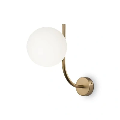 Immagine di MAYTONI DECORATIVE LIGHTING Rendez vous Moderna Applique, 1 luce, Ottone e Bianco, Vetro Metallo, Design Originale, per lampadina E14 40W non incl.