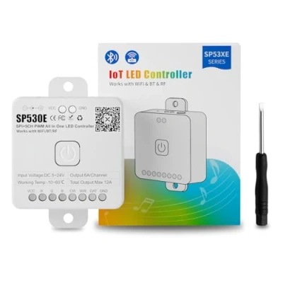 Immagine di PAUTIX SP530E Controller LED WiFi Bluetooth Supporta PWM monocromatico CCT RGB RGBW RGBCCT o chip IC SPI TTL WS2811 WS2812B WS2813 WS2814 WS2815 per strisce SMD/COB DC5V DC12V DC24V