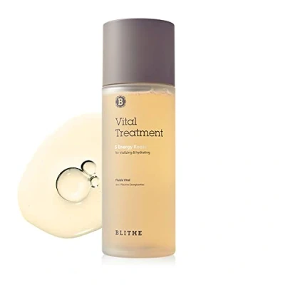 Immagine di BLITHE Trattamento Vitale 5 Radici Energetiche Tonico Viso Per Pelli Secche Stressate Essenza Con Ginseng Rosso E Bardana Una Carnagione Carnosa Sana 150ml