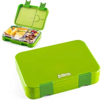 Immagine di Jarlson® Lunch Box Bambini Bento con 6 Scomparti Porta Pranzo Senza BPA per la Scuola e l&#039;asilo 850ml (Verde)