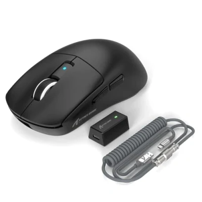 Immagine di EWEADN x ATTACK SHARK R6 LIGHTSPEED Mouse da Gioco Wireless, Design Ultraleggero 39G, HyperSpeed con 8K Hz, Sensore PAW3950, Nordic52840, 42K DPI per Giochi di eSport a Tri Mode Nero