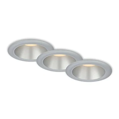 Immagine di BRILONER Set di 3 luci da incasso per bagno, LED incasso, protezione IP44 contro gli spruzzi d&#039;acqua, luce bianca calda, faretto cromo argento opaco, 95x54 mm