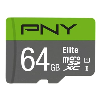 Immagine di PNY Elite Scheda di Memoria microSDXC 64GB + Adattatore SD, Velocità Lettura fino a 100MB/s, Classe 10 UHS I, U1 per video Full HD