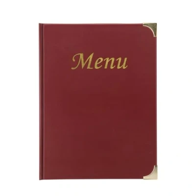 Immagine di SECURIT Porta Menu Linea Basic Per Caffè, Ristoranti, Bar Formato A4 4 Inserti fissi PVC Colore Bordeaux
