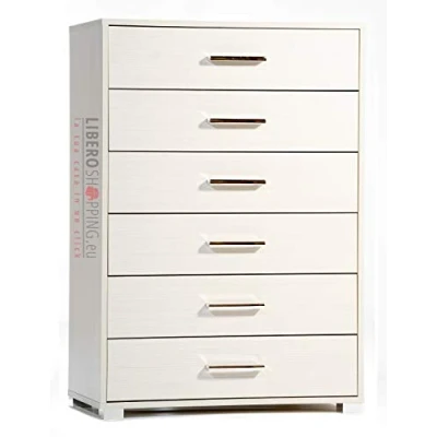Immagine di LIBEROSHOPPING.eu LA TUA CASA IN UN CLIK Mobile cassettiera 6 cassetti Grandi cm 81x44x118H (Bianco)