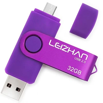 Immagine di LEIZHAN Chiavetta USB 32GB,Flash Drive 2.0 OTG Memory Stick per Telefono Huawei Samsung Android Tablet Mac PC Porpora