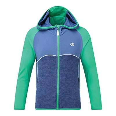 Immagine di Dare 2B Hasty Core Stretch Lightweight Warm Backed Quick Drying Full Zip Jacket, Strato Intermedio Bambino, VividGreen/Denim Scuro, 3 4