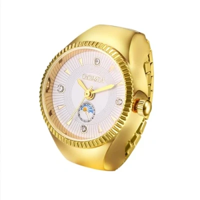 Immagine di JewelryWe Orologio al Quarzo Dito Elastico: da Uomo Donna Semplice in Acciaio Inossidabile senza Numero Idee Regalo per lui lei