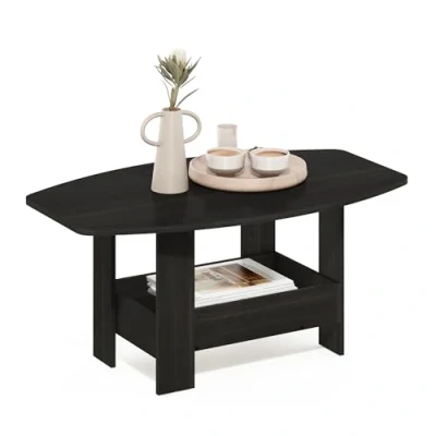Immagine di Furinno Simple Design Tavolino con Vano Portaoggetti, Legno ingegnerizzato, Espresso, 54,61 x 90 cm