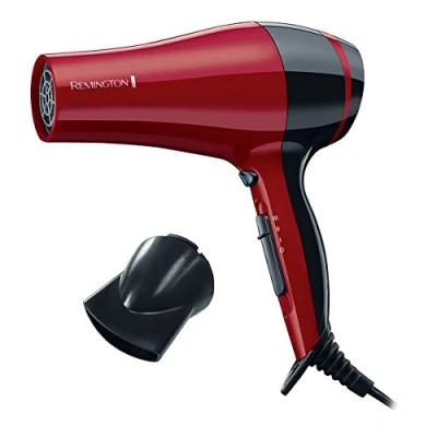 Immagine di Remington Asciugacapelli Pro Dry , 2000 Watt, anello ionico in ceramica, design compatto, bocchetta per styling, rosso/nero, D3080