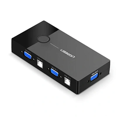 Immagine di UGREEN KVM Switch USB 2 Porte VGA Ingressi a 1 Uscita per PC Schermo Tastiera Mouse Stampante Scanner Cavi Inclusi