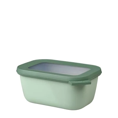 Immagine di Mepal Multi Bowl Cirqula Rectangular Contenitori Plastica con Coperchio Adatto come Contenitore Ermetico per Frigo, Microonde, Congelatore da Portata Ciotole Cucina 750 ml Nordic Sage