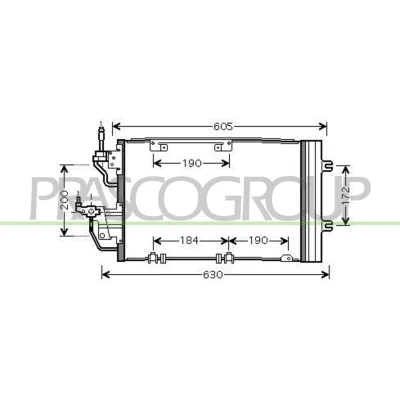 Immagine di PRASCO OP410C005 Condensatore con essiccatore 11 Alluminio 711 R 134a OPEL: Zafira B, Astra H GTC, J Hatchback