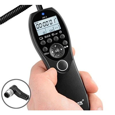 Immagine di ayex AX 3 (DC0) Telecomando scatto remoto con timer compatibile Nikon D300, D300s, D700, D800, D5, D4S ecc.