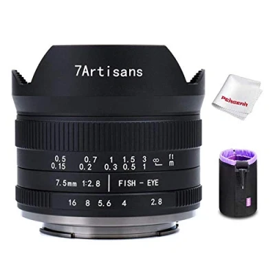 Immagine di 7artisans 7.5mm F2.8 II V2.0 obiettivo fisheye con 190 angolo di vista, per Fuji X montare A1 A10 A2 A3 A AT M1 XM2 T1 T3 T10 T2 T20 T30 Pro1 Pro2 E1 E2 E E2s E3