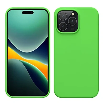 Immagine di kwmobile Cover per Apple iPhone 14 Pro Max Custodia Back Case Caricatore Wireless Antiurto e Flessibile in Silicone TPU verde lime