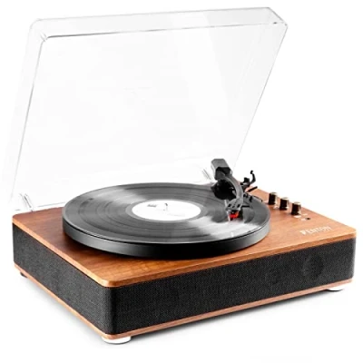 Immagine di platenspeler Bluetooth (in/uit) Fenton RP162 retro met speakers (stereo) en mp3 speler Bruin (102.168)