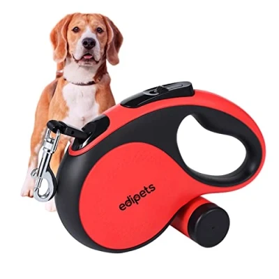 Immagine di Edipets, Guinzaglio per Cani Allungabile, Retrattile, 5 e 8 Metri, Flessibile Addestramento Passeggiate, Piccoli, Medi Grandi (8 Rosso)