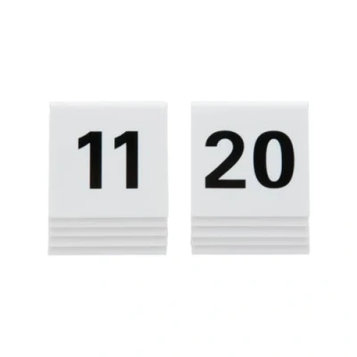 Immagine di SECURIT Set Da 10 Numeri Tavolo 11 20 Per Caffè, Ristoranti, Bar Acrilico 5,2x5,2x4,5cm Colore Bianco