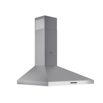 Immagine di Wiggo A630P cappa aspirante 60 cm, 680 m3/h, per grandi cucine, 3 livelli di aspirazione, classe efficienza energetica A, con 2 filtri a carbone, parete in acciaio inox
