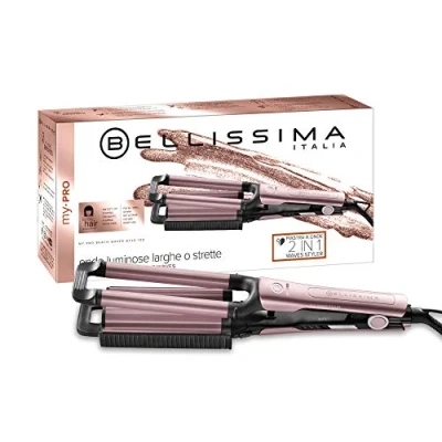 Immagine di Bellissima Imetec My Pro Beach Waves GT20 100 Piastra Per Capelli a Onde Larghe e Strette, Rivestimento in Ceramica, Temperatura Regolabile 160C 200C