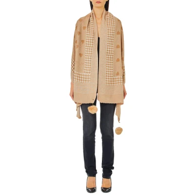 Immagine di Liu Jo Stola Jacquard Con Pompon Beige Os donna