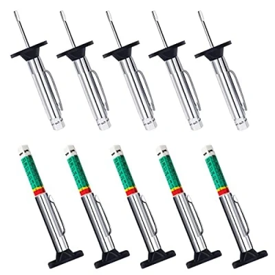 Immagine di GODESON Misuratore Battistrada pneumatici, Calibro del con codice colore intelligente a 6 lati in 25 mm / 32 pollice, Per Auto Moto Motocicletta Sacchetto Incluso(10 pezzi)