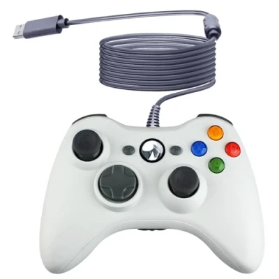 Immagine di OSTENT Controller USB Cablato Gamepad Joystick per Console Microsoft Xbox 360 Computer Portatile PC Windows Videogioco Colore Bianco