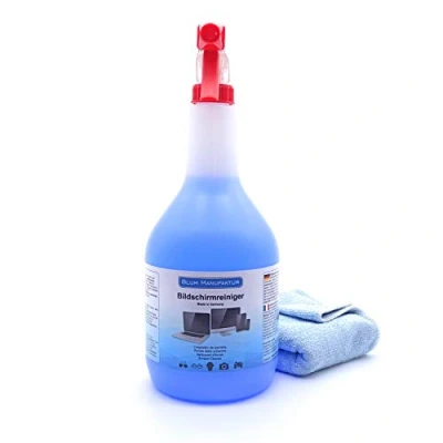 Immagine di Blum Manufaktur 1000ml Pulizia dello schermo + panno microfibra. perfetta di tutti gli schermi e display. senza striature strisce.