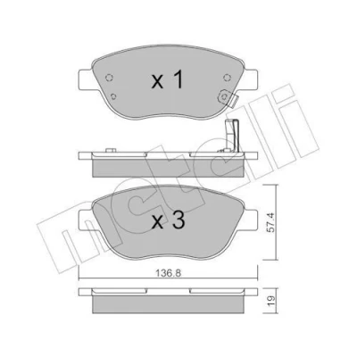 Immagine di METELLI 22 0322 2 Kit pastiglie freno con segnalatore acustico usura OPEL: Corsa D Hatchback