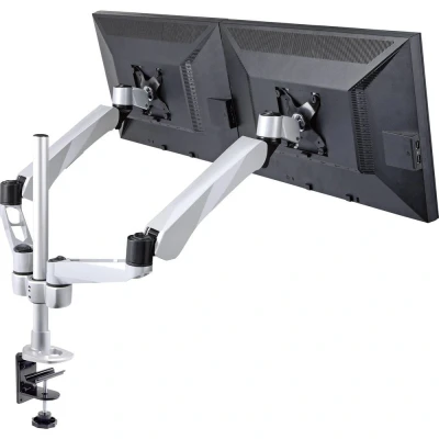Immagine di SpeaKa Professional SP 3947568 Flex 2 vie Supporto da tavolo per monitor 25,4 cm (10) 68,6 (27) Nero, Argento Regolabile in altezza, Inclinabile,