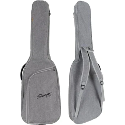 Immagine di Shaman BGB 122 GY Premium Line Borsa per basso elettrico Custodia semirigida imbottita chitarra acustica Supporto il collo regolabile ampia tasca esterna Set di zaini retrattilii