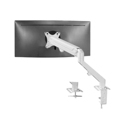 Immagine di VIVO Supporto da scrivania articolato singolo 17 a 27 pollici, braccio molla pneumatica, adatto 1 schermo monitor con VESA max 100 x 100, bianco (STAND V101OW)