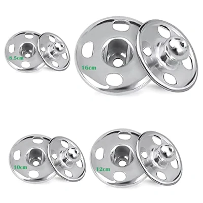 Immagine di Bottoni Automatici,140 sets Acciaio Inossidabile a Pressione Chiusura Scatto Button Press,per Borsa Abiti Forniture Cucito Artigianato Fai da Te(8,5 mm, 10 12 16 mm) argento