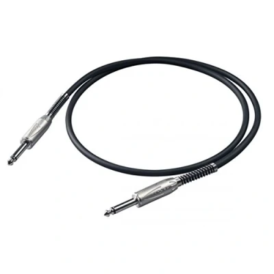 Immagine di Proel BULK100LU3 Cavo per strumenti con connettori Jack Mono 6.3 mm a da 3mt., Nero