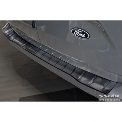 Immagine di Avisa Protezione paraurti Posteriore in Acciaio Inox Nero Compatibile con Ford Transit Custom 2023 &#039;Ribs&#039;