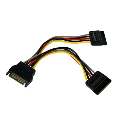 Immagine di StarTech.com Cavo di alimentazione SATA, Sdoppiatore Y Connettore splitter SATA M/F da 15 cm